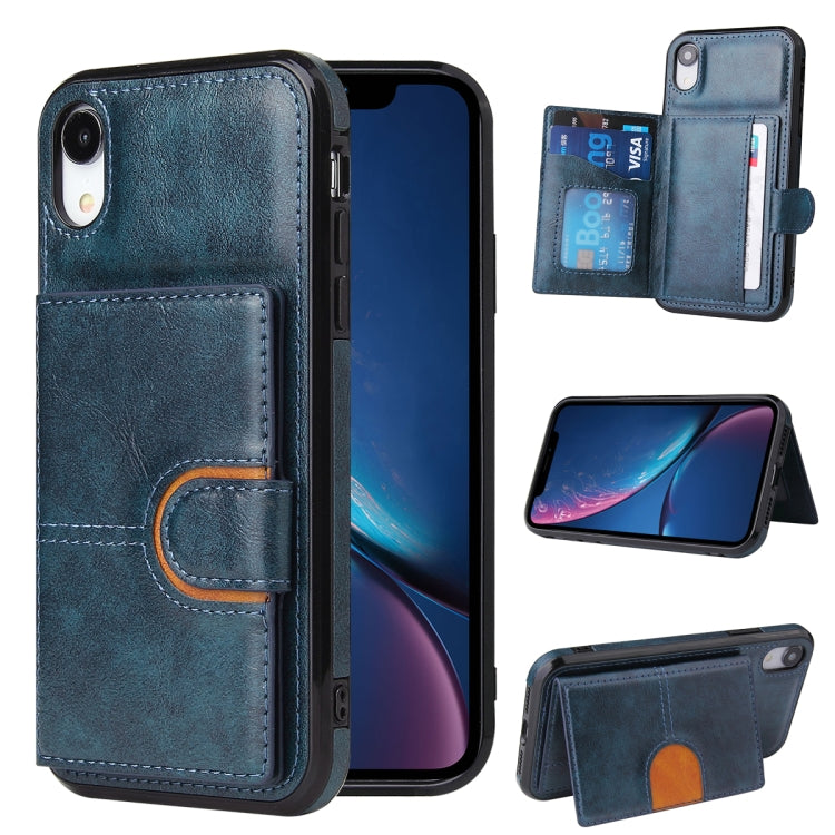 For iPhone X / XS PU + TPU + PC  Shockproof Back Cover Case with Card Slot & Holder