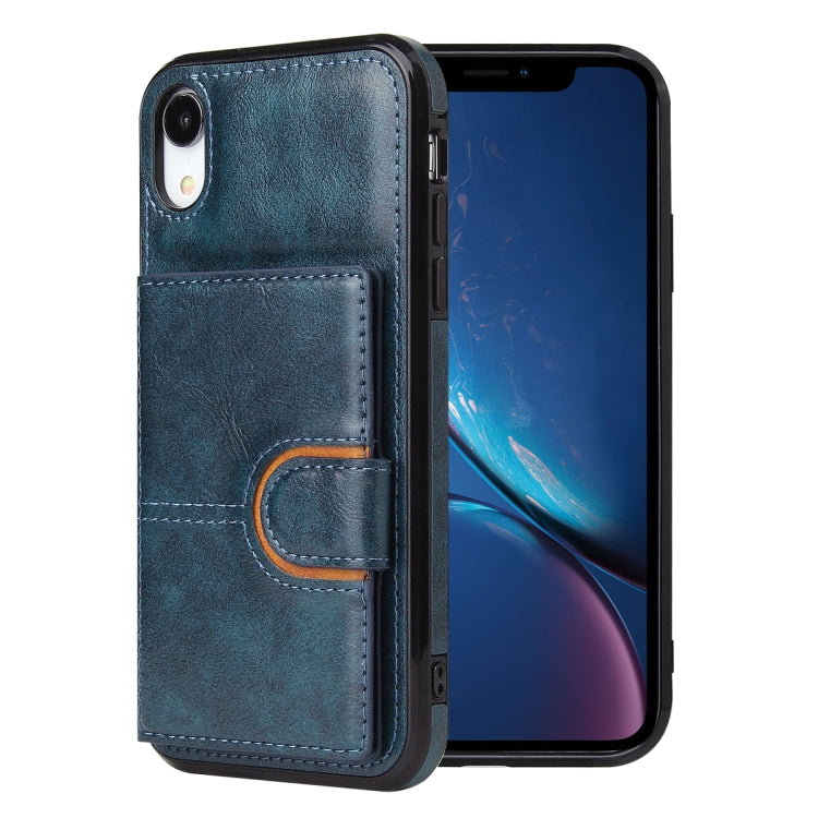 For iPhone X / XS PU + TPU + PC  Shockproof Back Cover Case with Card Slot & Holder