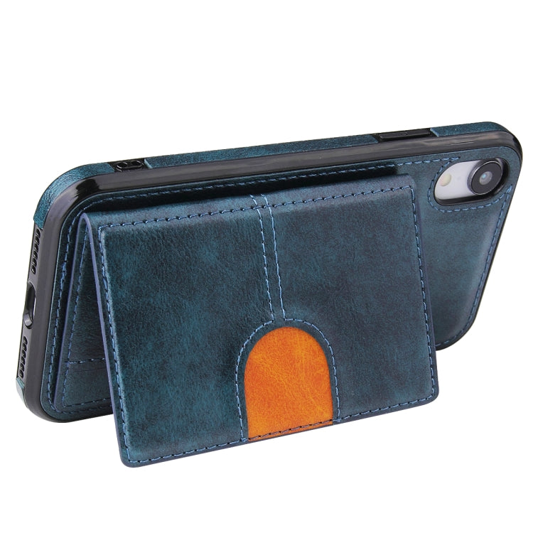 For iPhone X / XS PU + TPU + PC  Shockproof Back Cover Case with Card Slot & Holder