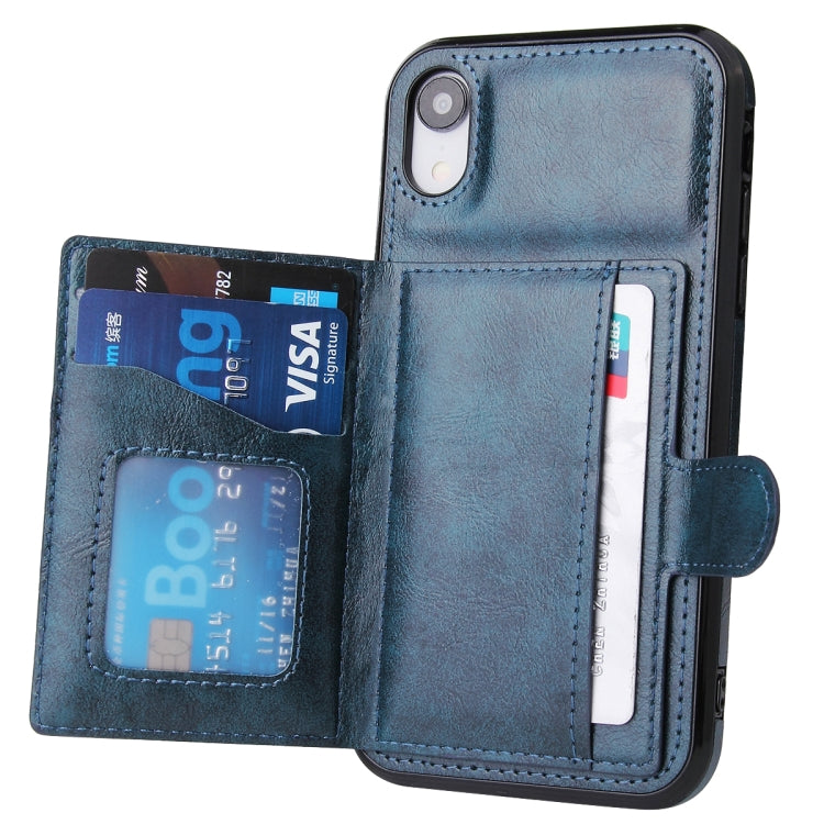 For iPhone X / XS PU + TPU + PC  Shockproof Back Cover Case with Card Slot & Holder