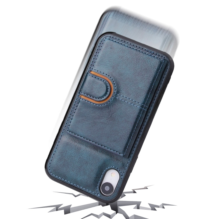 For iPhone X / XS PU + TPU + PC  Shockproof Back Cover Case with Card Slot & Holder