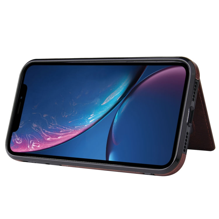 For iPhone X / XS PU + TPU + PC  Shockproof Back Cover Case with Card Slot & Holder