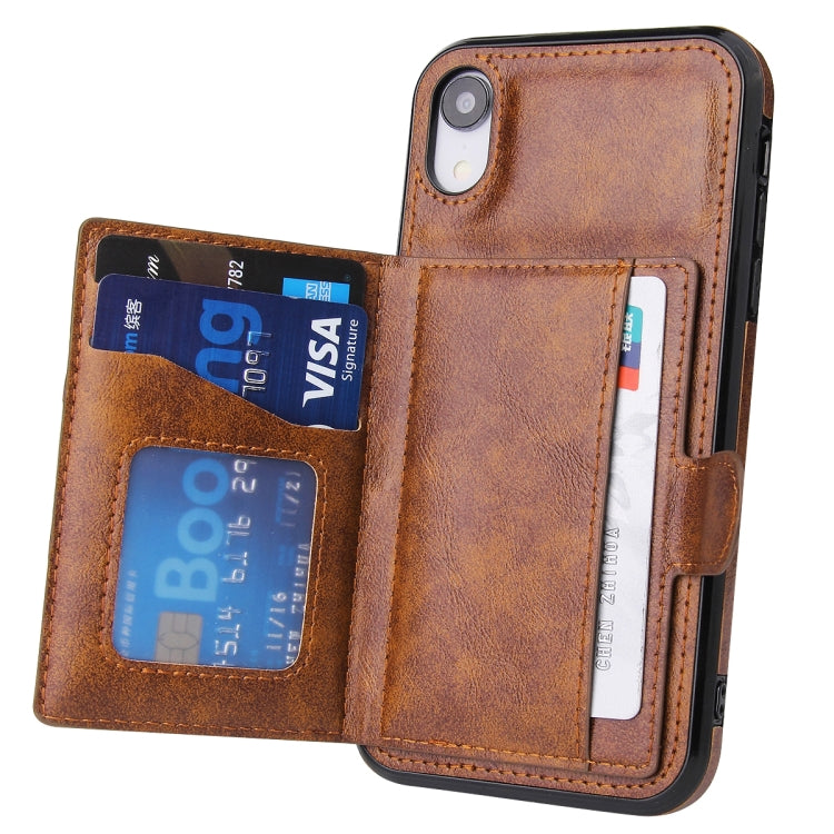 For iPhone X / XS PU + TPU + PC  Shockproof Back Cover Case with Card Slot & Holder