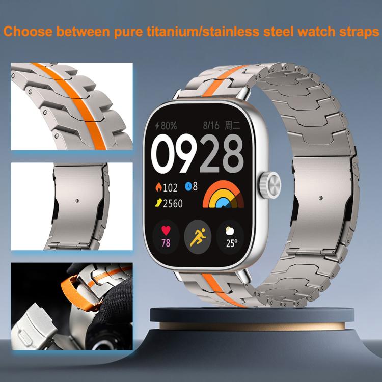 For Redmi Watch6/5/4/Xiaomi Band 9 Pro/8 Pro Split Safety Buckle Titanium Alloy Watch Band