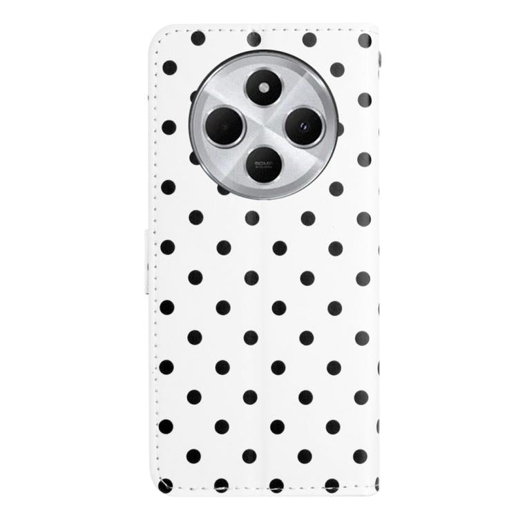 For Redmi 14C 4G / 14R / Poco C75 Small Dots Pattern Vegan Leather Phone Case