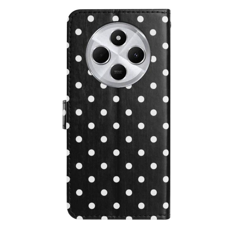 For Redmi 14C 4G / 14R / Poco C75 Small Dots Pattern Vegan Leather Phone Case