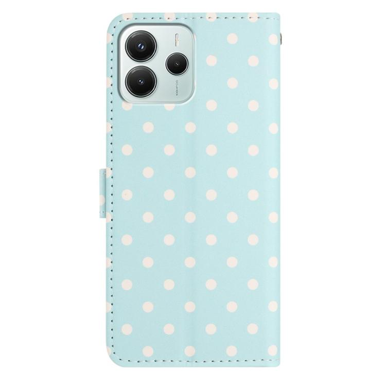 For Redmi Note 14 4G Global 163.25mm Small Dots Pattern Vegan Leather Phone Case