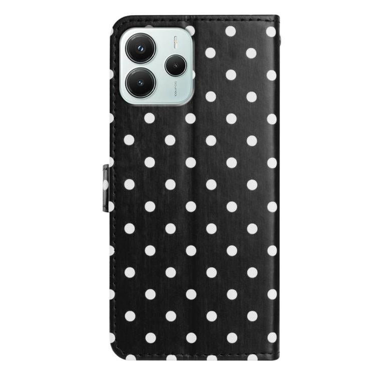 For Redmi Note 14 4G Global 163.25mm Small Dots Pattern Vegan Leather Phone Case