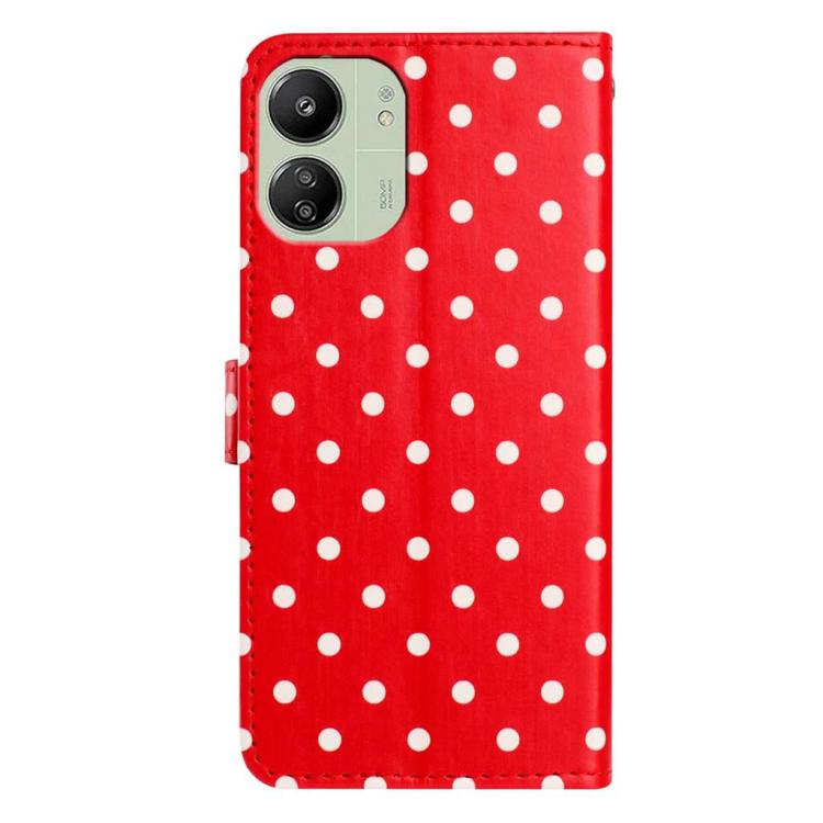 For Redmi 13C 4G / 5G / Poco C65 Small Dots Pattern Vegan Leather Phone Case