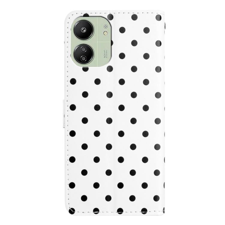 For Redmi 13C 4G / 5G / Poco C65 Small Dots Pattern Vegan Leather Phone Case
