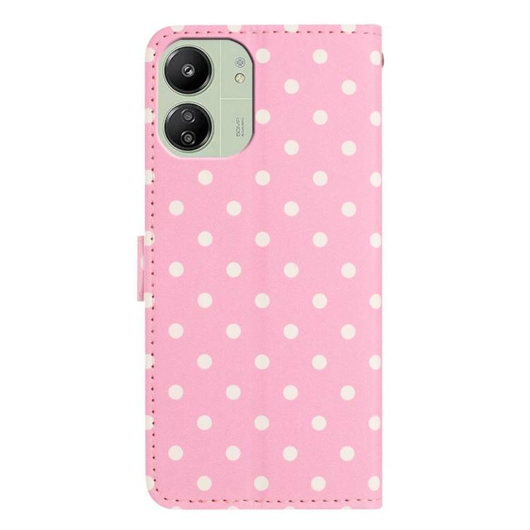 For Redmi 13C 4G / 5G / Poco C65 Small Dots Pattern Vegan Leather Phone Case