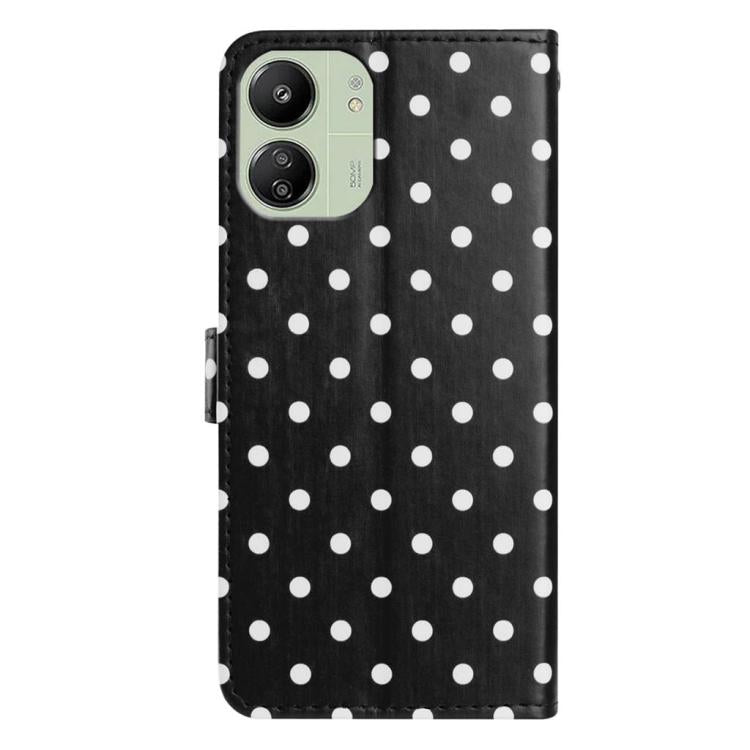 For Redmi 13C 4G / 5G / Poco C65 Small Dots Pattern Vegan Leather Phone Case