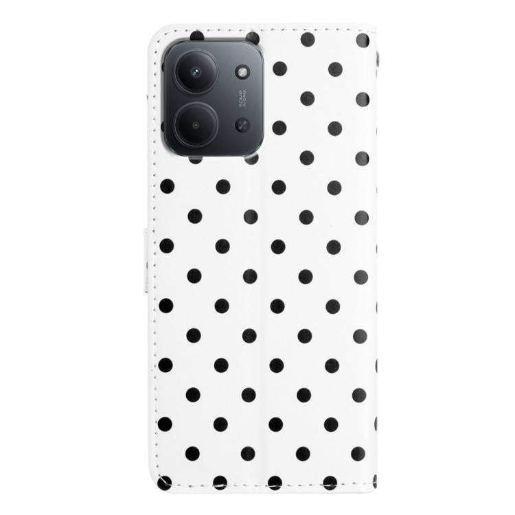 For Redmi 15C 4G / 5G Global 171mm Small Dots Pattern Vegan Leather Phone Case
