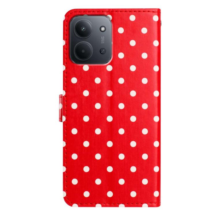 For Redmi 15C 4G / 5G EU 173mm Small Dots Pattern Vegan Leather Phone Case