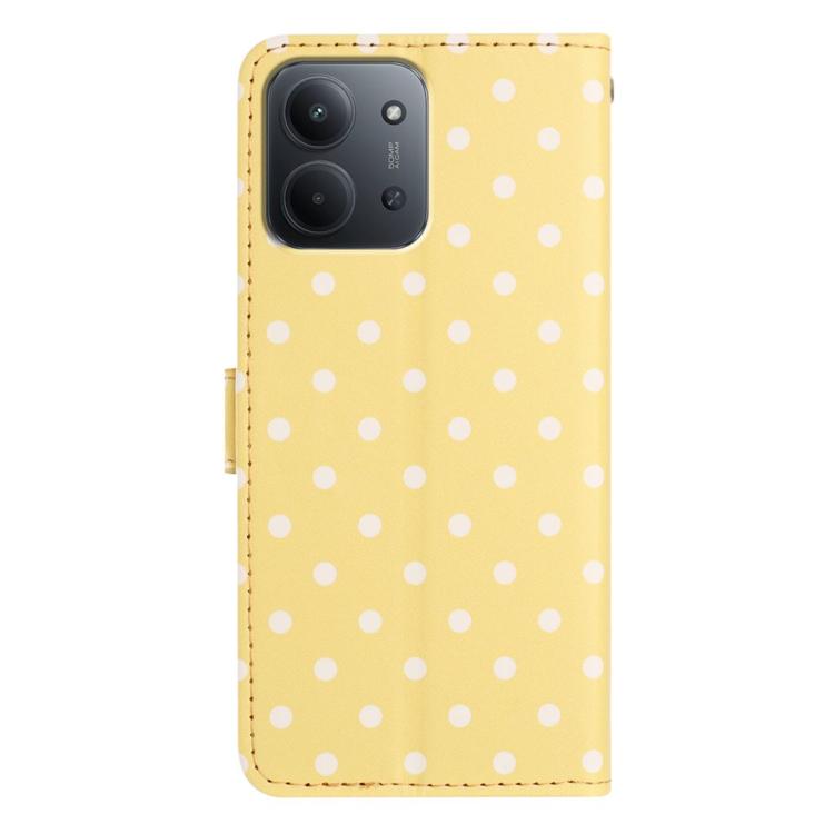 For Redmi 15C 4G / 5G EU 173mm Small Dots Pattern Vegan Leather Phone Case