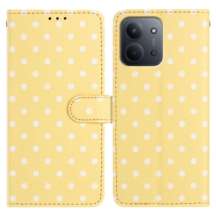 For Redmi 15C 4G / 5G EU 173mm Small Dots Pattern Vegan Leather Phone Case