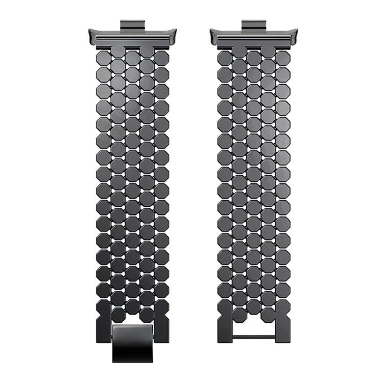 For Redmi Watch6/5/4/Xiaomi Band 9 Pro/8 Pro Fish Scale Texture Metal Stainless Steel Watch Band