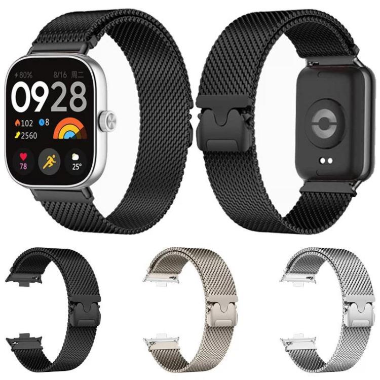For Redmi Watch6/5/4/Xiaomi Band 9 Pro/8 Pro Magnetic Parachute Milanese Stainless Steel Watch Band