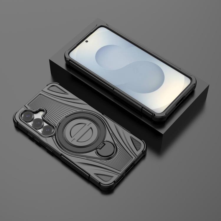 For Samsung Galaxy S25 5G Star Ring Metallic Pivot Bracket Magnetic Phone Case