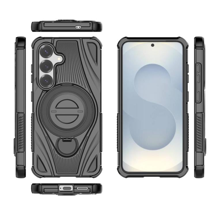 For Samsung Galaxy S25 5G Star Ring Metallic Pivot Bracket Magnetic Phone Case