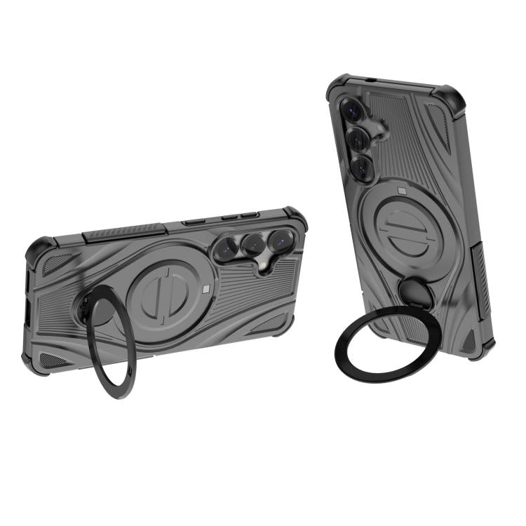 For Samsung Galaxy S25 5G Star Ring Metallic Pivot Bracket Magnetic Phone Case