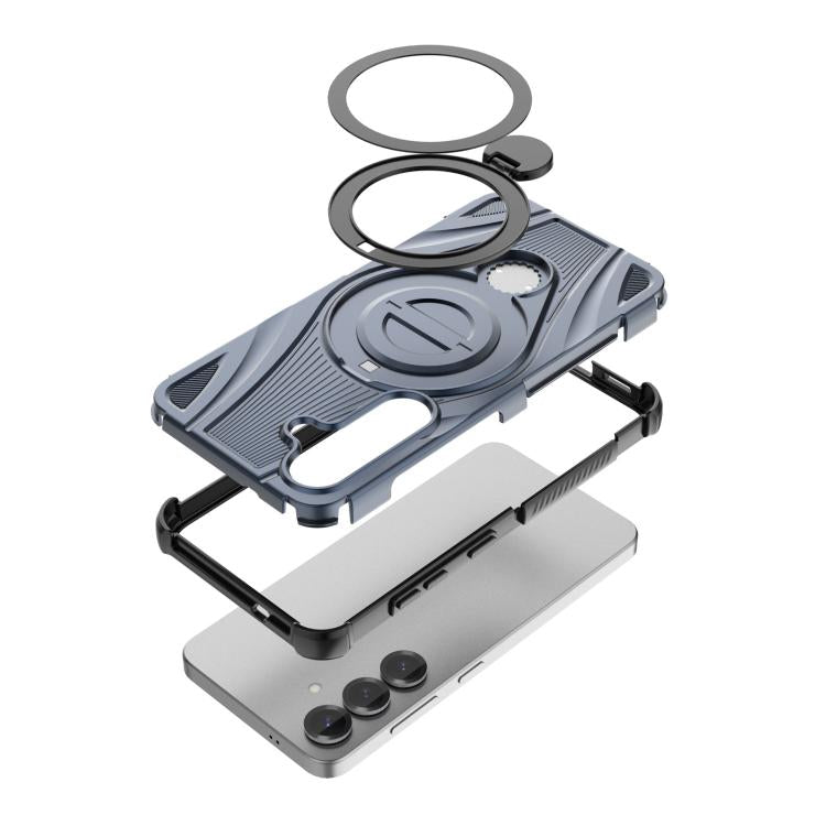 For Samsung Galaxy S25 5G Star Ring Metallic Pivot Bracket Magnetic Phone Case