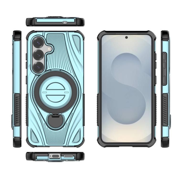 For Samsung Galaxy S25 5G Star Ring Metallic Pivot Bracket Magnetic Phone Case