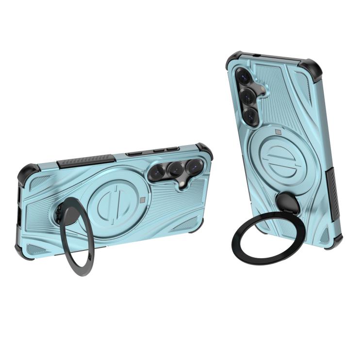 For Samsung Galaxy S25 5G Star Ring Metallic Pivot Bracket Magnetic Phone Case