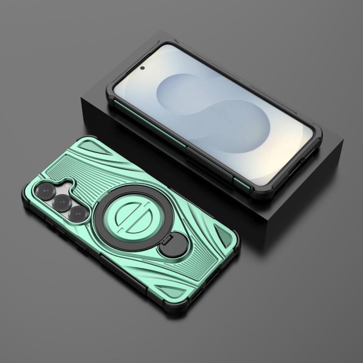 For Samsung Galaxy S25 5G Star Ring Metallic Pivot Bracket Magnetic Phone Case