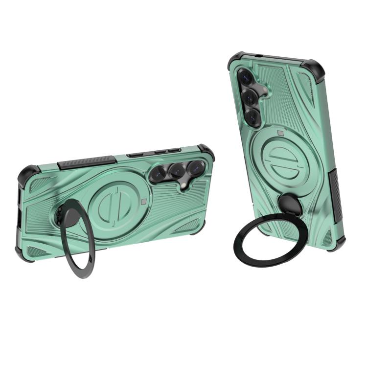 For Samsung Galaxy S25 5G Star Ring Metallic Pivot Bracket Magnetic Phone Case