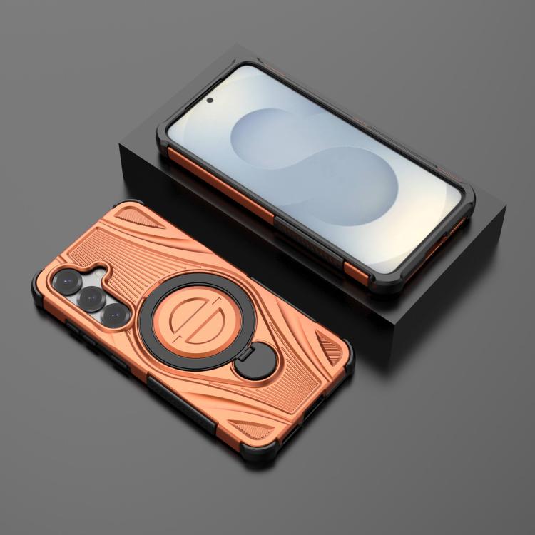 For Samsung Galaxy S25 5G Star Ring Metallic Pivot Bracket Magnetic Phone Case