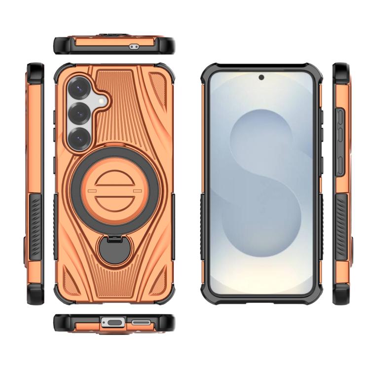 For Samsung Galaxy S25 5G Star Ring Metallic Pivot Bracket Magnetic Phone Case