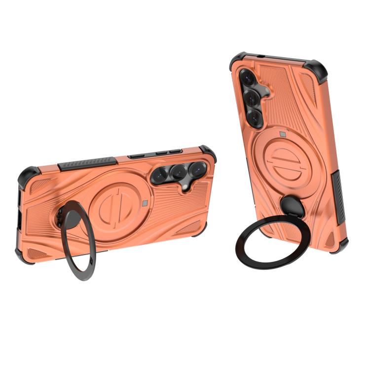 For Samsung Galaxy S25 5G Star Ring Metallic Pivot Bracket Magnetic Phone Case