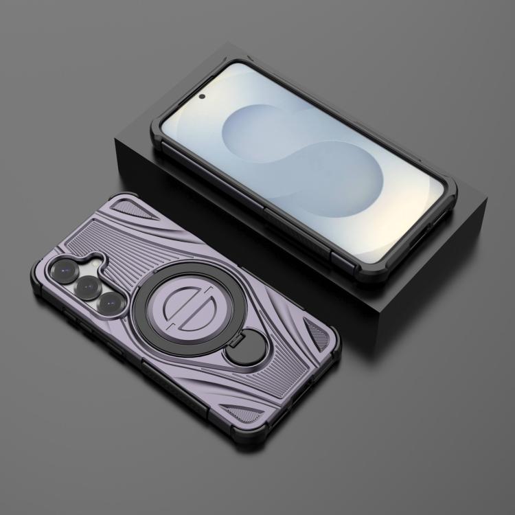 For Samsung Galaxy S25 5G Star Ring Metallic Pivot Bracket Magnetic Phone Case