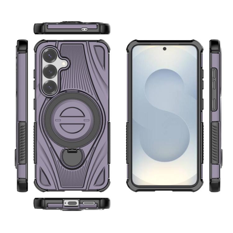 For Samsung Galaxy S25 5G Star Ring Metallic Pivot Bracket Magnetic Phone Case