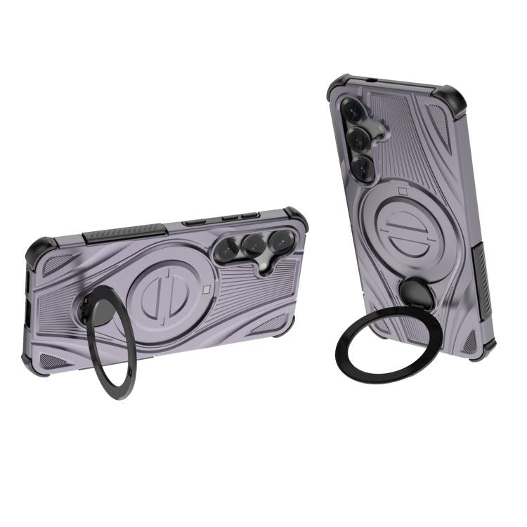 For Samsung Galaxy S25 5G Star Ring Metallic Pivot Bracket Magnetic Phone Case