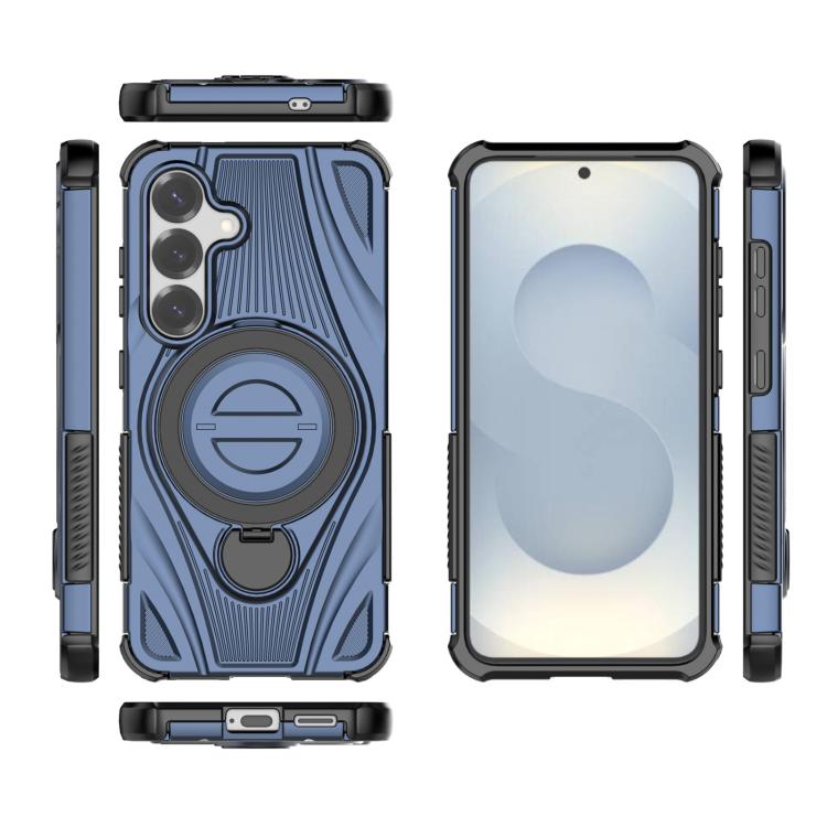 For Samsung Galaxy S25 5G Star Ring Metallic Pivot Bracket Magnetic Phone Case