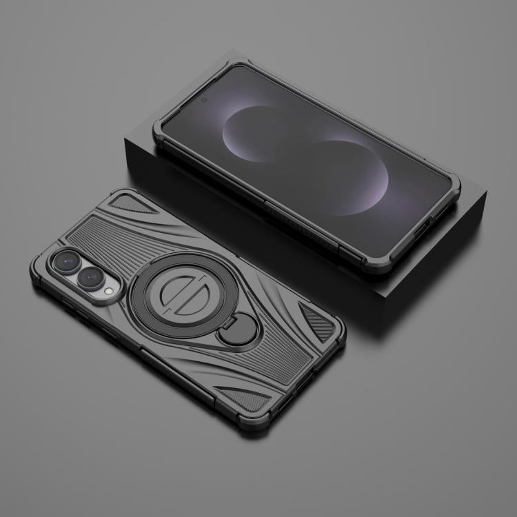 For Samsung Galaxy S25 Edge 5G Star Ring Metallic Pivot Bracket Magnetic Phone Case