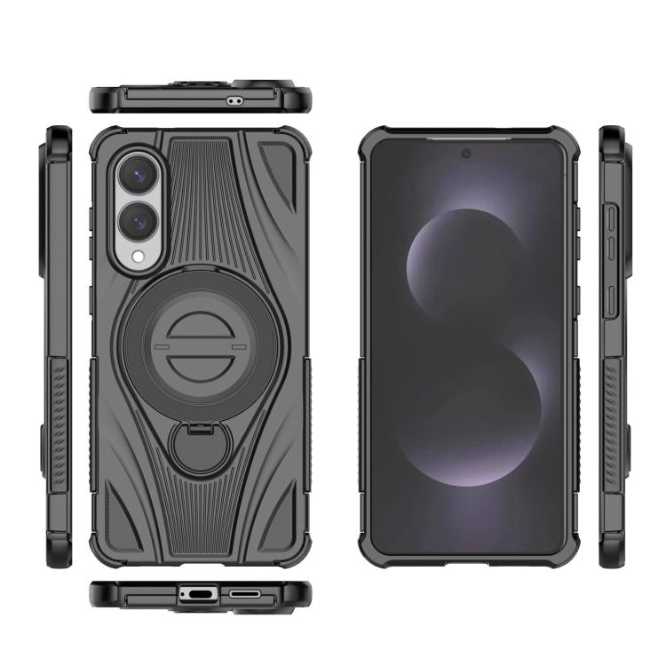 For Samsung Galaxy S25 Edge 5G Star Ring Metallic Pivot Bracket Magnetic Phone Case