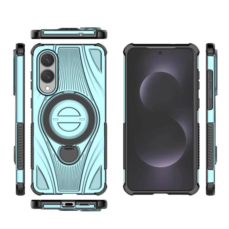 For Samsung Galaxy S25 Edge 5G Star Ring Metallic Pivot Bracket Magnetic Phone Case