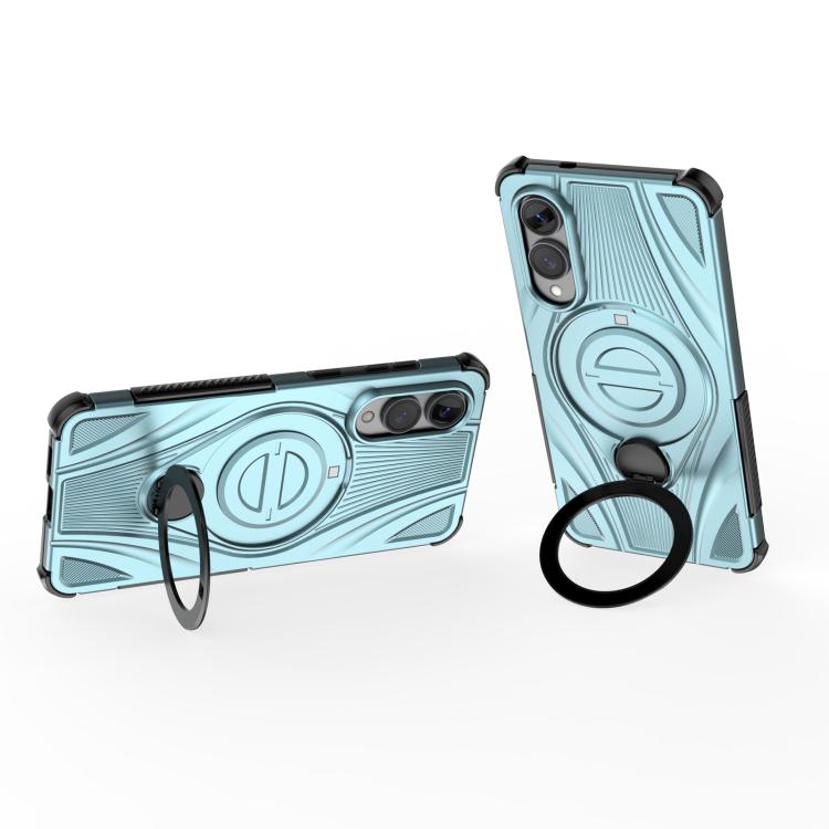 For Samsung Galaxy S25 Edge 5G Star Ring Metallic Pivot Bracket Magnetic Phone Case