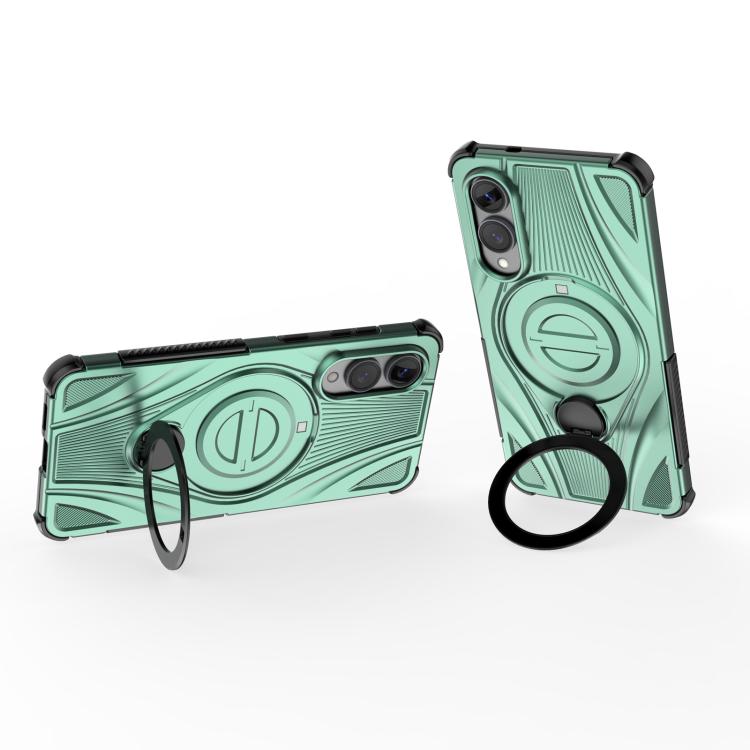 For Samsung Galaxy S25 Edge 5G Star Ring Metallic Pivot Bracket Magnetic Phone Case