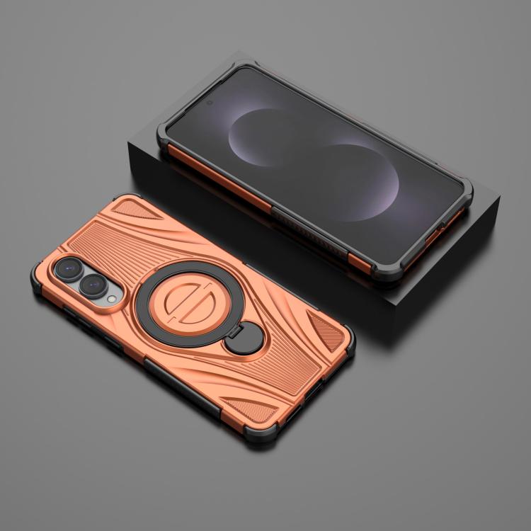 For Samsung Galaxy S25 Edge 5G Star Ring Metallic Pivot Bracket Magnetic Phone Case