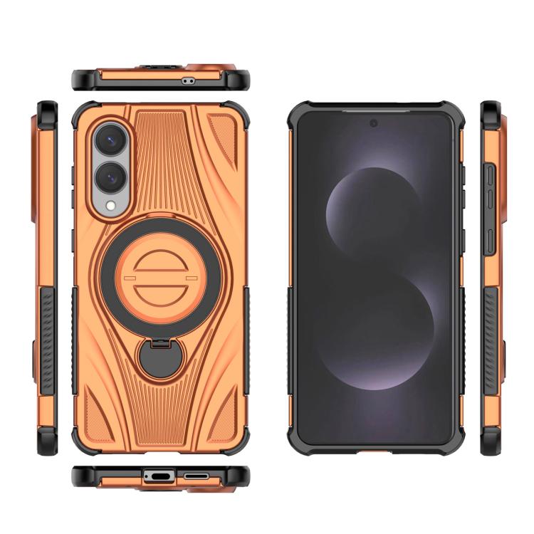 For Samsung Galaxy S25 Edge 5G Star Ring Metallic Pivot Bracket Magnetic Phone Case