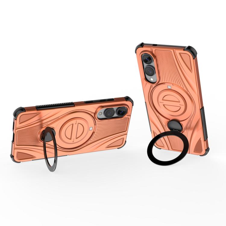 For Samsung Galaxy S25 Edge 5G Star Ring Metallic Pivot Bracket Magnetic Phone Case
