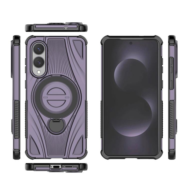 For Samsung Galaxy S25 Edge 5G Star Ring Metallic Pivot Bracket Magnetic Phone Case