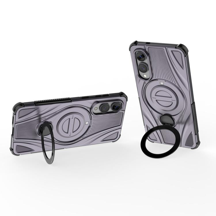 For Samsung Galaxy S25 Edge 5G Star Ring Metallic Pivot Bracket Magnetic Phone Case