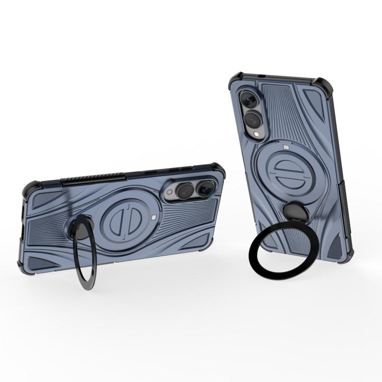 For Samsung Galaxy S25 Edge 5G Star Ring Metallic Pivot Bracket Magnetic Phone Case