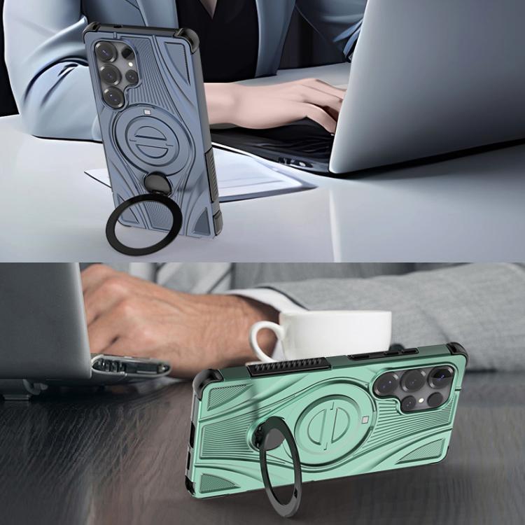 For Samsung Galaxy S25 Ultra 5G Star Ring Metallic Pivot Bracket Magnetic Phone Case