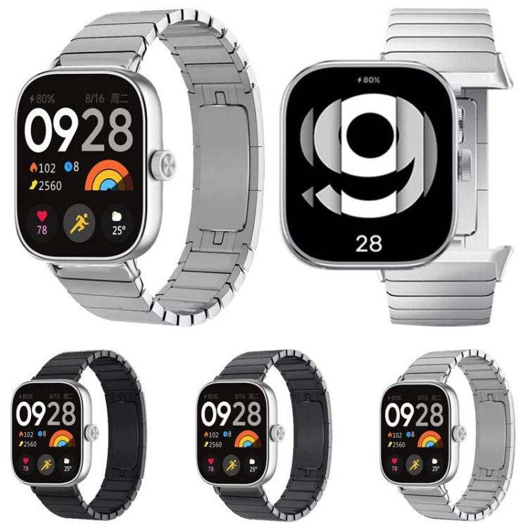 For Xiaomi Band 10 Pro / Redmi Watch 6 / 5 One Beads Dual-Press Butterfly Buckle Stainless Steel Watch Band